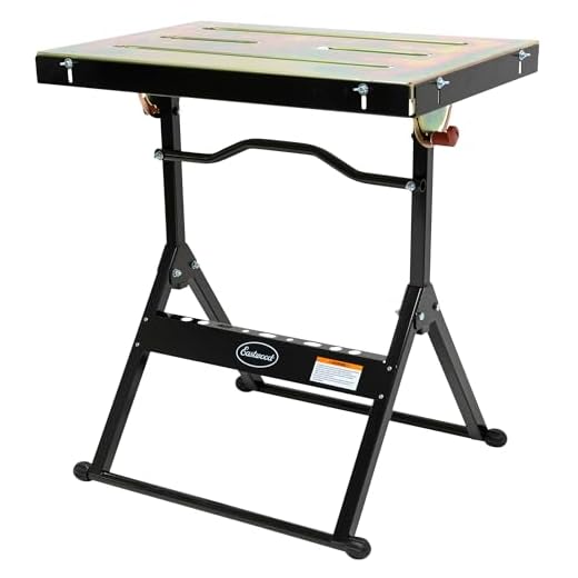 Eastwood Adjustable Steel Welding Table Strong Hold Industrial Workbench Table Welding 14 Gauge Plated Work Surface