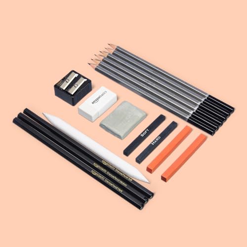 Amazon Basics 17-Piece Sketching and Drawing Kit