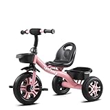 Lyefancy Kids Tricycle for 2-5 Years Old, Kids Trike with Basket and Removable Pedal, Toddler Tricycle 3 Wheel Bike Children Riding on Toys, Birthday for Boys Girls(Pink)