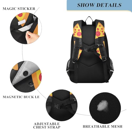 senya Pepperoni Pizza Slices Backpack Water-Resistant Bag Lightweight Bookbags with Reflective Strip2