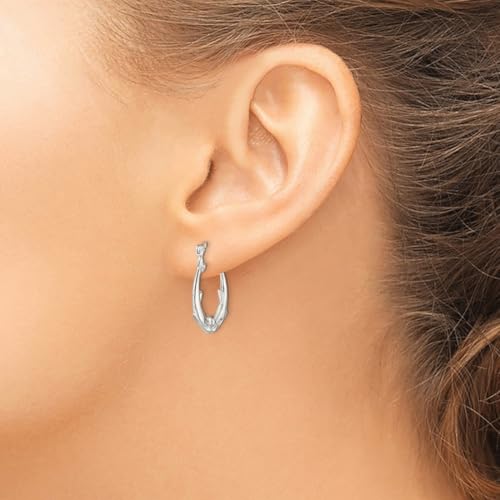 925 Sterling Silver Hollow Polished Hinged post Kissing Dolphins Hoop Earrings 25x21mm Wide-Hoop Earring for Women4