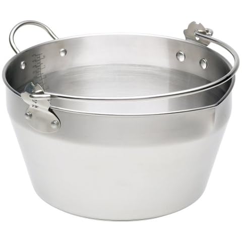 Kitchencraft Home Made Stainless Steel Maslin Pan With Handle, 9 Litre Cover