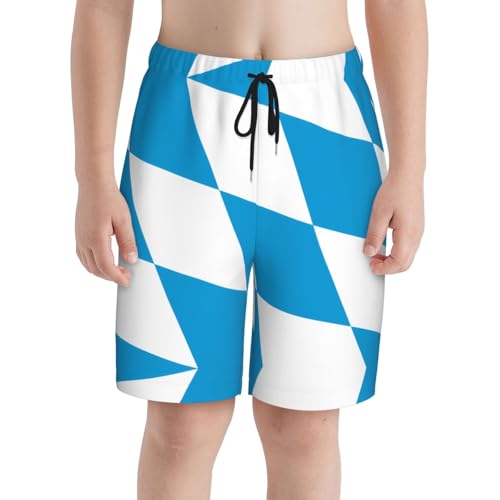 Bavarian Flag Youth Beach Pants, Soft and Breathable, with Drawstring Waist, Suitable for Sports and Leisure.3