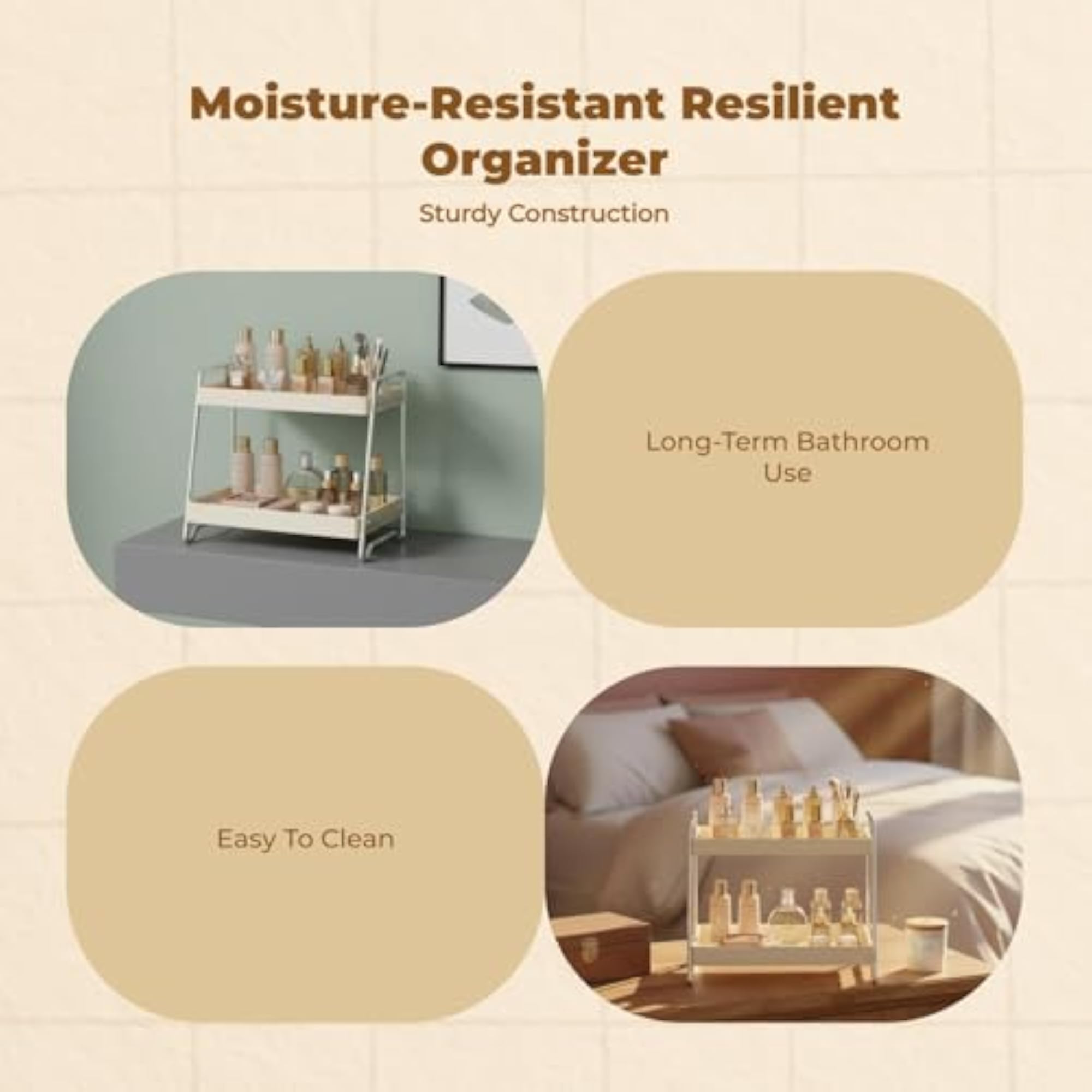 Bathroom Countertop Storage Box, Vanity Skincare Organizer