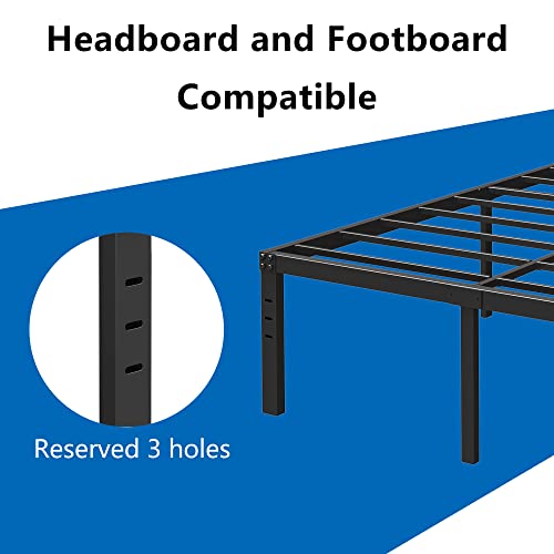 Artimorany King Size Bed Frame 14 Inch High, Heavy Duty Steel Slat Support 3000 Pounds, No Box Spring Needed Metal Platform, Noise Free, Easy Assembly Black #TOP5