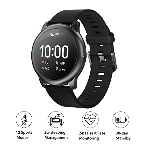 HAYLOU LS05 Global Version Smart Watch Solar 12 Modos Deportivos Control de música Pulsera Deportiva 24H Monitoreo del Ritmo cardíaco Pulsera Diaria Impermeable
