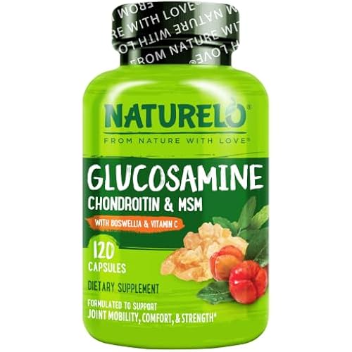NATURELO Glucosamine Chondroitin MSM with Boswellia, 120 Capsules