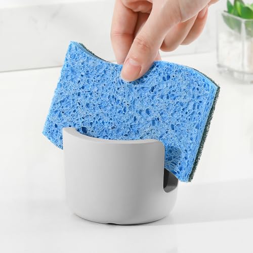 Luxspire Kieselgur Schwammhalter Küche, Schnell Trocknend Spülschwammhalter, Wasserabsorbierend Sponge Holder Schwammablage Küche Spülschwamm Ablage für Küchenspüle, Hellgrau, Klein