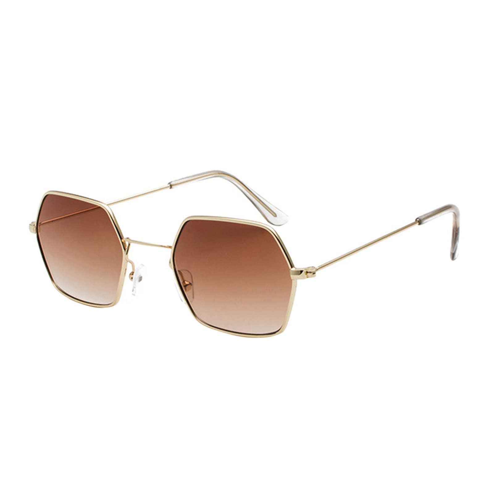 Generic Women Men Classic Square Polarized Sunglasses Retro Trendy Sunnies Eyewear Lens Glasses Clear Frame Coffee One Size
