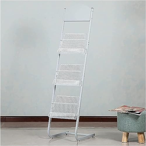 SnamicE Organizador de Oficina, Expositor metálico para folletos, revistero de pie, para el hogar/Oficina/Sala de Estar/ferias comerciales, Montaje rápido, Blanco.,White