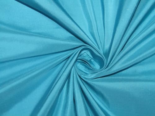 Taffetas de soie bleu turquoise irisé TAF223 : évitez les faux plis avec une soie structurée 137cm