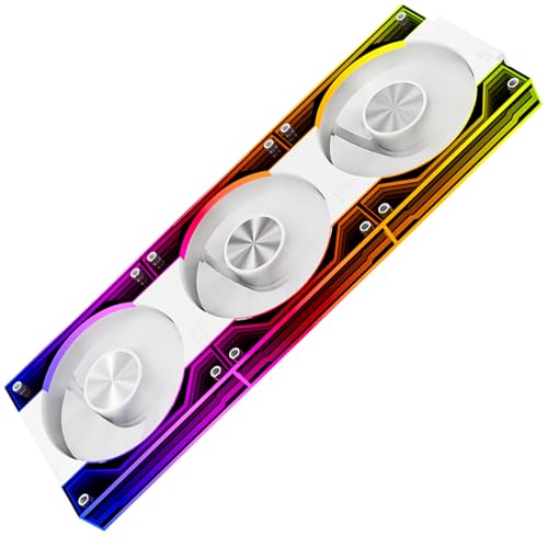 Ventilateurs 120 mm Jungle Leopard JM V3 Blancs Lot de 3 PWM RVB pour boîtier PC et AIO 360 mm