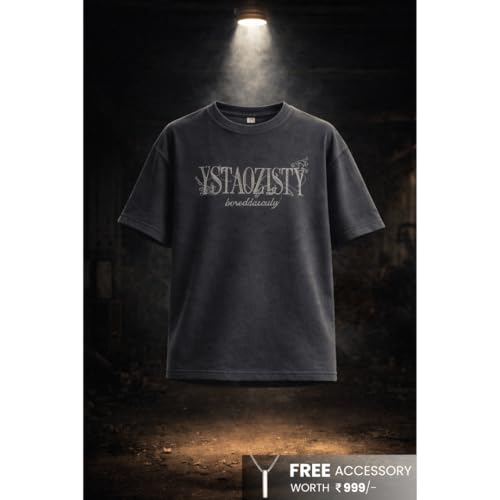 Image of THE MEN THING Still Form Box TEE Oversized T-Shirt - Charcoal Ash
