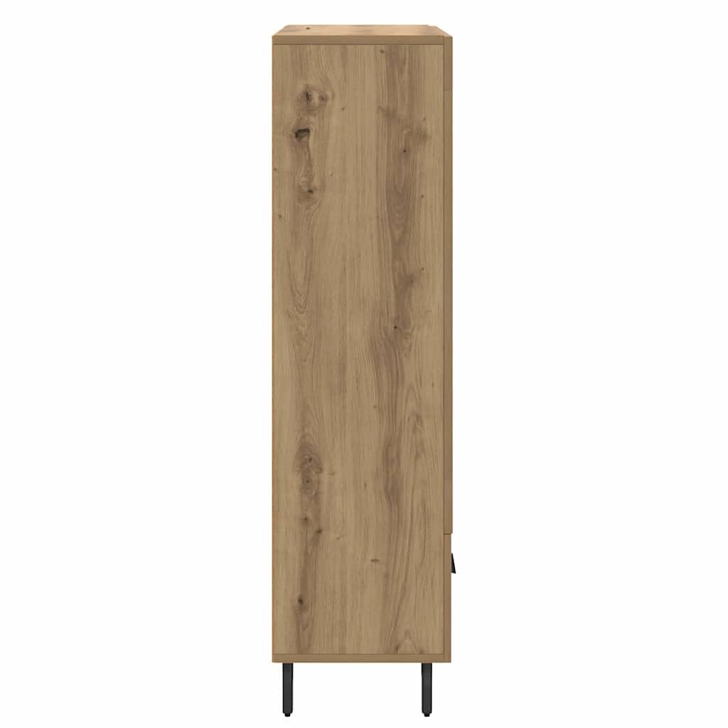 vidaXL Haut Armoire avec tiroir Chêne Artisanal 69,5 x 31 x 115 cm, Salon Moderne, Buffet Rectangulaire, Meuble Bois, Espace Ample, Legs Métalliques, Pratique et Chic