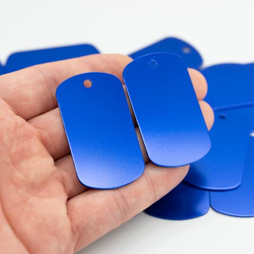 Image of StayMax Aluminum Blank Tags Stamping Blanks 25 Pack (Blue)