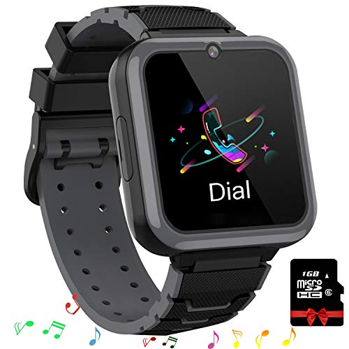 Smooce Smartwatch bambini, Orologio Bambino Telefono con touchscreen da 1,54 pollici, musica MP3, chiamata SOS, gioco, fotocamera, torcia elettrica, sveglia, Regalo di festa【 1 GB SD inclusa】