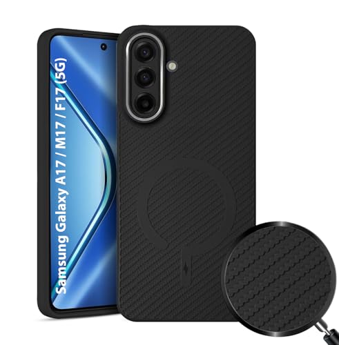 Image of LIRAMARK Rugged Carbon Fibre TPU Armor Silicone Back Cover Case for Samsung Galaxy A17 / M17 / F17 (5G)