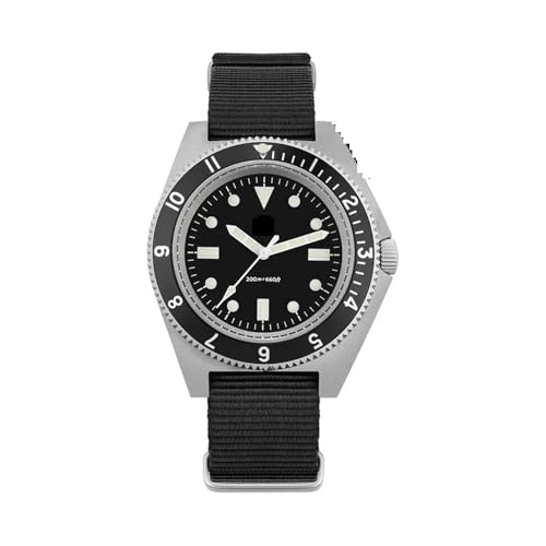 Genérico Reloj De Cuarzo Watchdives WD1972 VH31 Con Movimiento De Segundero Central, Cristal De Zafiro, Luminiscencia BGW9, Resistente Al Agua Hasta 20 Bares, Estilo Vintage For Hombre.(Black Dial)