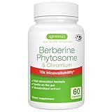 Berberina Fitosomada de Acción Dual 550 mg y Picolinato de Cromo, 10x Absorción, Control de Glucosa en Sangre, Extracto Estandarizado de Berberina, Ingredientes Puros, 60 Cápsulas Veganas - Igennus