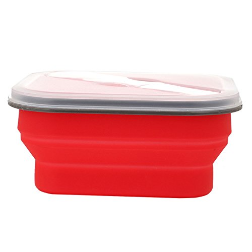 1Pc Collapsible Lunch Durable 600ML Silica Gel Microwave Box Food