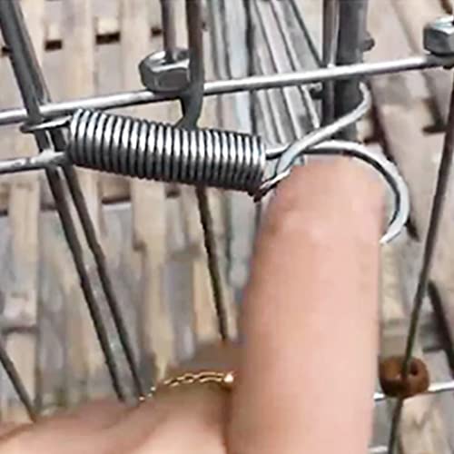 Image of Spring Cage Door Hook, Cage Door Spring Hook Metal Finger Spring Hook 20 PCS for Fixing Rabbit Pet Cage Door Farming Equipment(L)