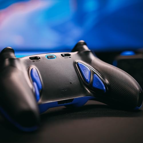 Image of HEXGAMING PHANTOM Pro Controller with 4 Remappable Buttons, 6 Remapping Profiles, 8 Interchangeable Analog Stick, and Adjustable Triggers Compatible with ps5, PC, Mobile - Hall Effect Dream Blue