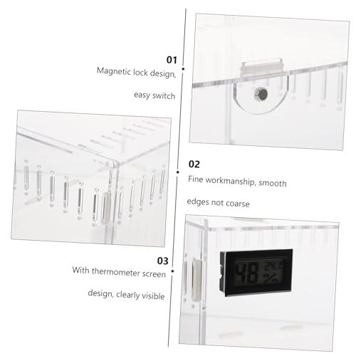 Cage élevage reptile avec ventilation stable et hygromètre intégré - 6