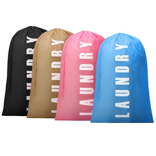 Best Travel Laundry Bag 4 Pack for Organized and Hassle-Free Trips 4 VZZNN 4 Pack Extra Large Travel Laundry Bag, 24