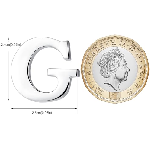 Image of HONEY BEAR Initial Alphabet Letter Lapel Pins Collar Badge Brooches for Mens /Womens Shirt Dress Decoration Silver