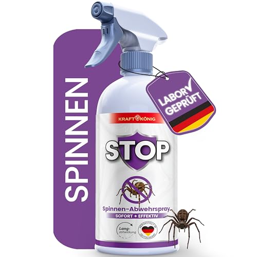 KRAFTKÖNIG Spinnenspray 500 ml – Spinnenabwehr für innen & außen – Fernhaltespray für Haus, Keller, Balkon & Terrasse – Direkt anwendbar – Anti Spinnenspray, Made in Germany