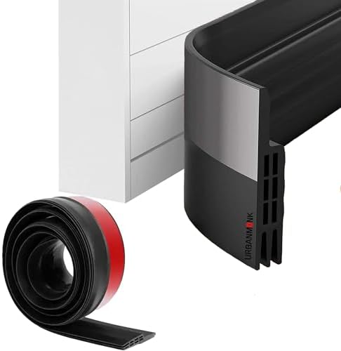 URBANMONK Silicon Door Bottom Sealing Strip | Self Adhesive Gap Filler Rubber | Door Bottom Sealing Strip Guard | Protector from Cockroach, Insect, Bugs, Air & Dust | (39 Inch, Black)