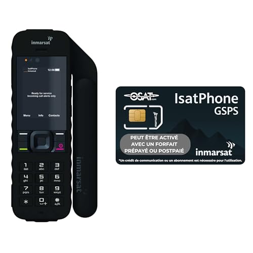 OSAT Inmarsat IsatPhone 2 – Téléphone Satellite Mondial avec Voix fiable | Longue durée de Batterie | Suivi GPS | Design résistant aux intempéries |...