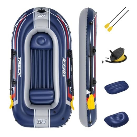 Bestway Hydro-Force™ Schlauchboot-Set, Treck X2 SET, 255 x 127 x 36 cm, für 2 Erwachsene + 1 Kind