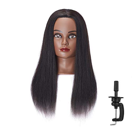Tête de mannequin cheveux humains pour s'exercer au tressage et chignon de mariée