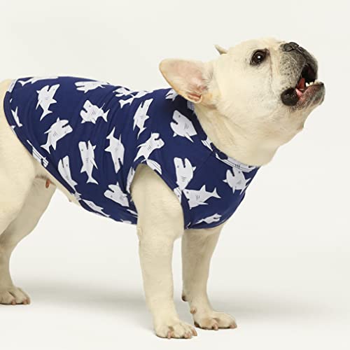 Fitwarm 3 Pack Shark Dog Shirt, Summer Dog Clothes For Small Dogs Boy Girl, Lightweight Pet Tshirt, Cat Outfit, Light Blue, Navy Blue, Royal Blue, Xs #TOP2