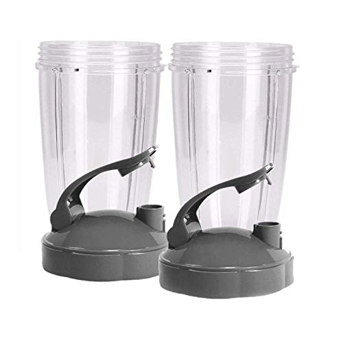 Nrpfell 24-Ounce Cups with Flip Top To-Go Lid (Pack of 2) Nutri Replacement Parts & Accessories Fits Nutri 600w and Pro 900w Blender