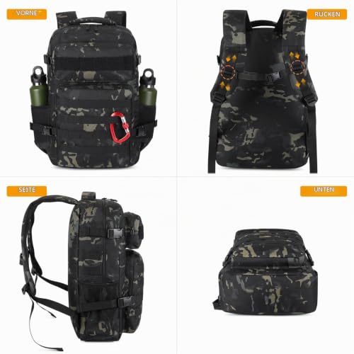 HUNTVP Militär Rucksack Herren 30L Taktischer Rucksack Molle Wanderrucksack Tactical Backpack Sportrucksack Bundeswehr Wasserdicht Daypack… – Ansicht 5