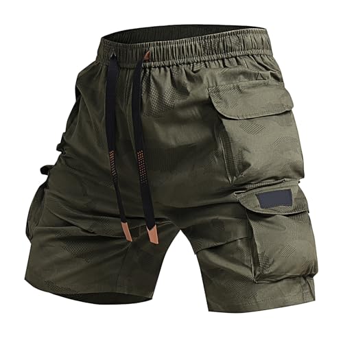 Short de travail avec taille élastique multipoches robuste et respirant pour l'été