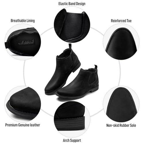 Image of Arkbird Chelsea Boots for Men Genuine Leather Oxford Casual and Formal Ankle Dress Boot