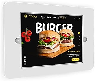 Beelta Tablet Wall Mount for 10.2 inch iPad 7th 8th 9th Generation, Anti Theft Lock and Key, iPad Wall Mount for Smart Home, Gym, Retail Store, Tradeshow Booth, Showroom, Conference Room, Metal, White