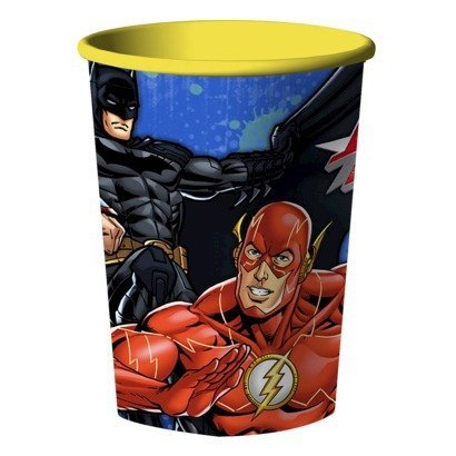 DC Comics Team Justice League - Batman Superman & Flash Reusable Keepsake 16 ounce Cup (Pack of 2)