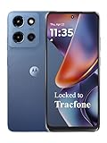 Tracfone Motorola Moto G 2025, 64GB, Saphire Blue - 6.6" 120Hz Display, 5G Prepaid Smartphone, 50MP Quad Pixel Camera, Long-Lasting Battery (Locked to Tracfone)
