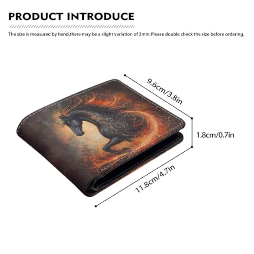 Image of Coldinair Black Horse Boys Wallet for Kids Novelty Wallet for Teen Boys Cool Leather Bifold Wallet Credit Card Cash Id Holder Purse Coin Pocket Id Window for Men Boy Male Youth Guys