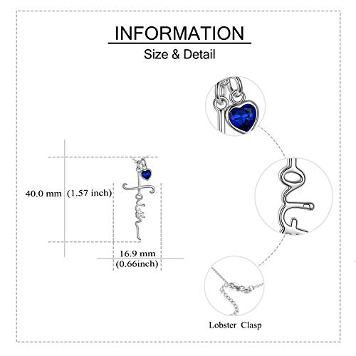 Faith Cross Necklace For Women Birthstone Sterling Silver with Simulated Birthstone Cross Jewelry Christian Gifts3