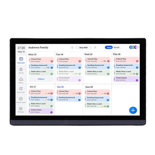 Calendrier numérique 17,3" tactile Cocoarm pour l'organisation de la maison