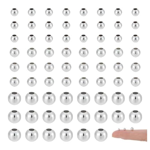 UNICRAFTALE 300 Stück 3 Stile 925 Sterling Silber Plattierte Runde Abstandsperlen 2-3mm Lose Perlen Metallperlen Verbindungsperlen Für DIY Armbänder Halsketten Schmuckherstellung Basteln