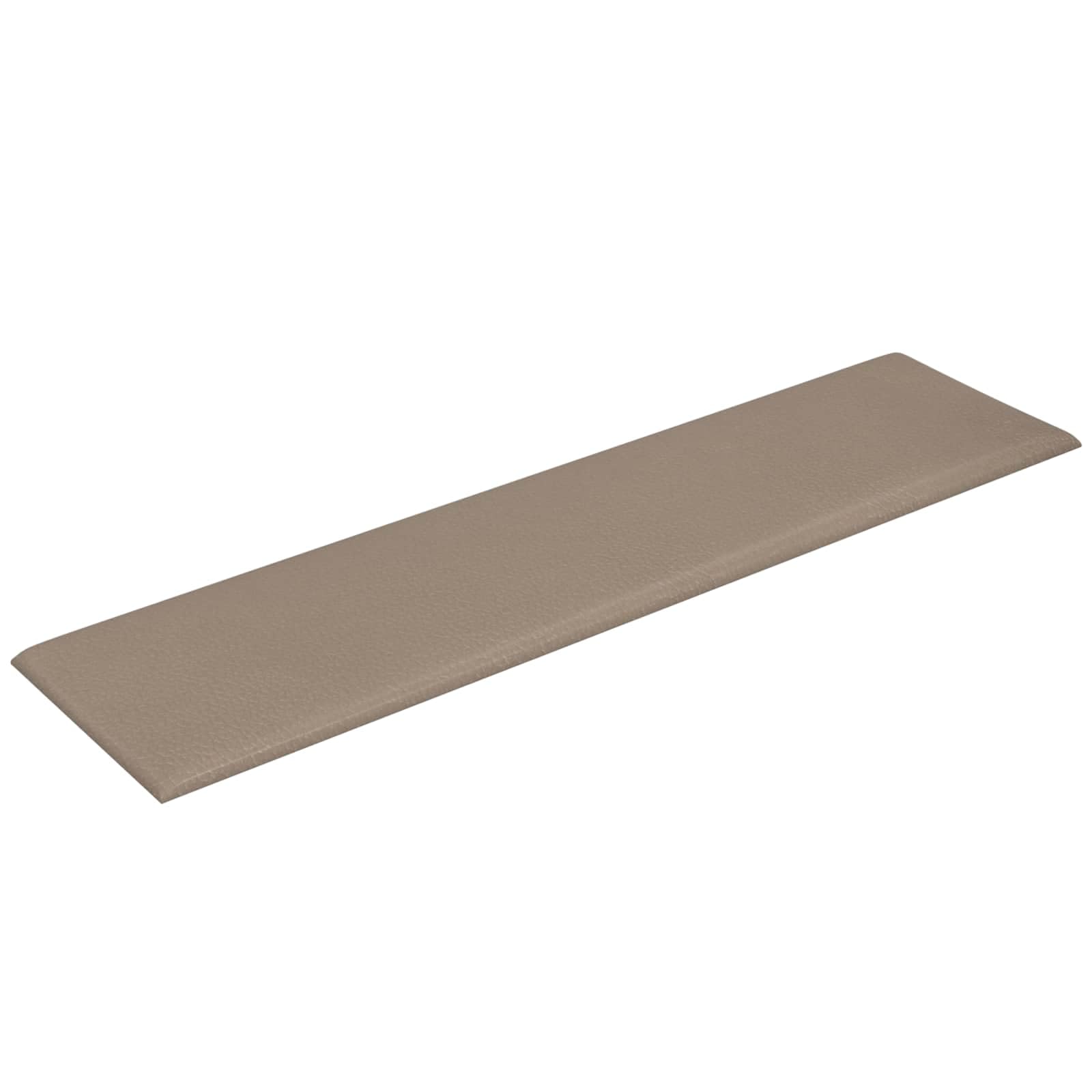 Juego de 12 cabezales de pared de 60 x 15 cm, tejido capuchino, revestimiento de pared para dormitorio, interior, decoración moderna, base de madera, fácil montaje