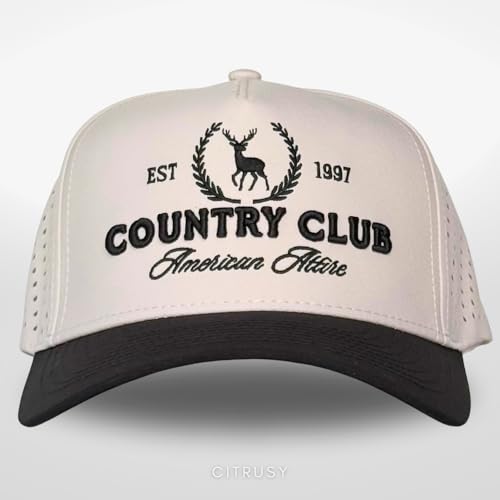 Image of CITRUSY Athletic Trucker Golf Hat | Performance Mens 5 Panel Cap | Cool Breathable Waterproof Workout Running Snapback