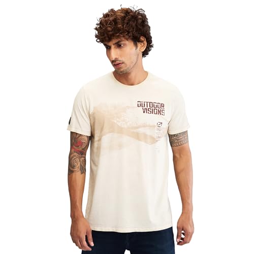 Image of Spykar Men's Slim Fit Round Neck Half Sleeve Solid Casual T-Shirt