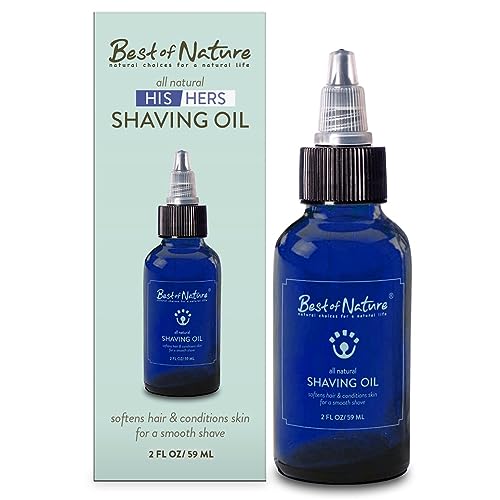 Shaving Oil - All Natural - for Men & for Women by Best of Nature - 2 oz.